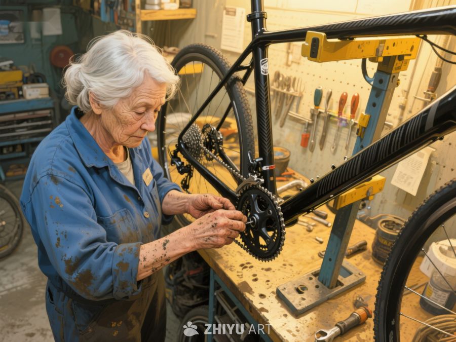 资深工匠专注组装自行车 908
