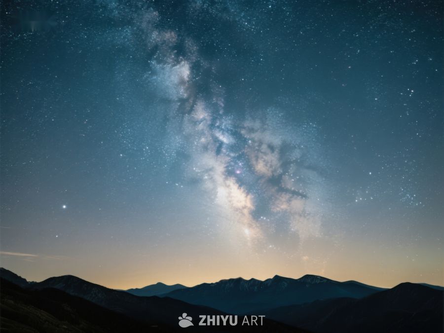 夜空银河与山脉剪影 447