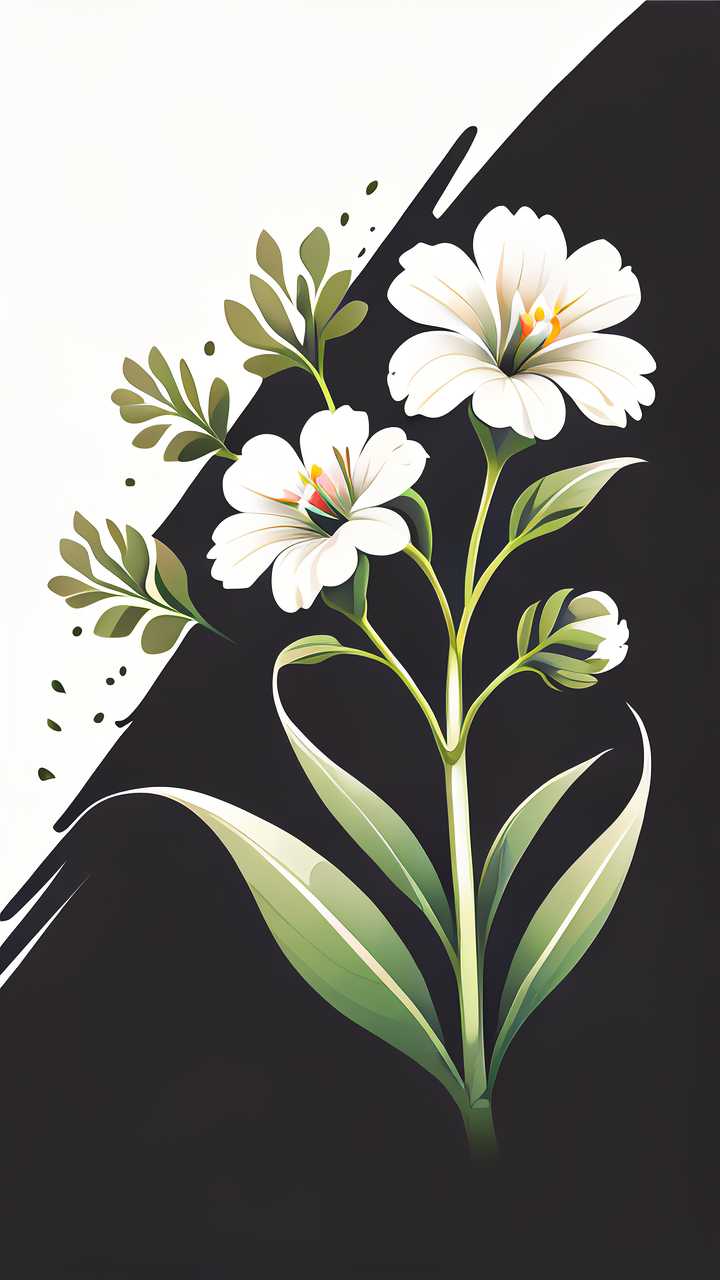 小花白色背景