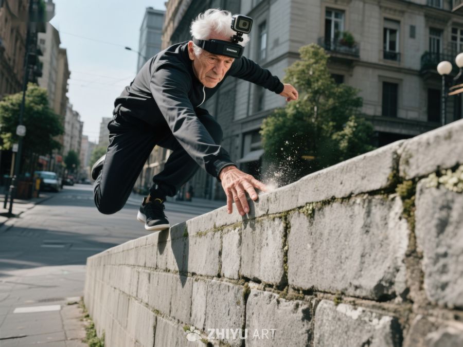 老人街头跳跃，活力四射 432