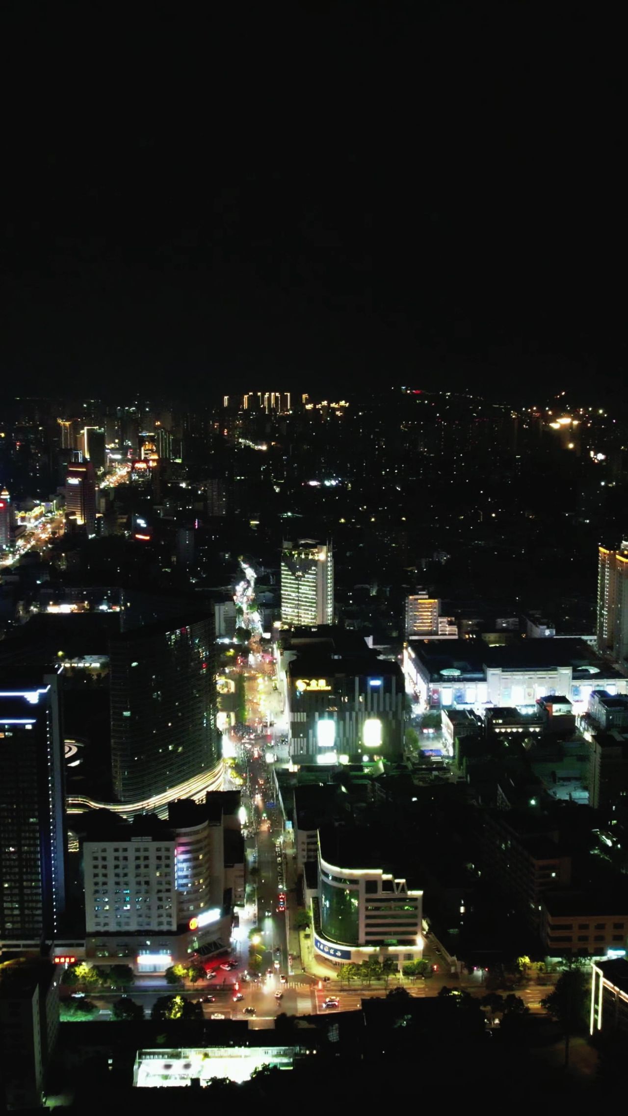 江苏徐州城市夜景灯光竖屏航拍