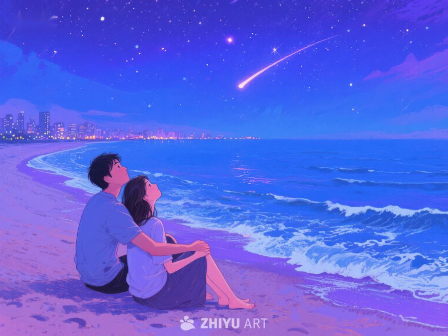 海边夜空下的浪漫时光 252