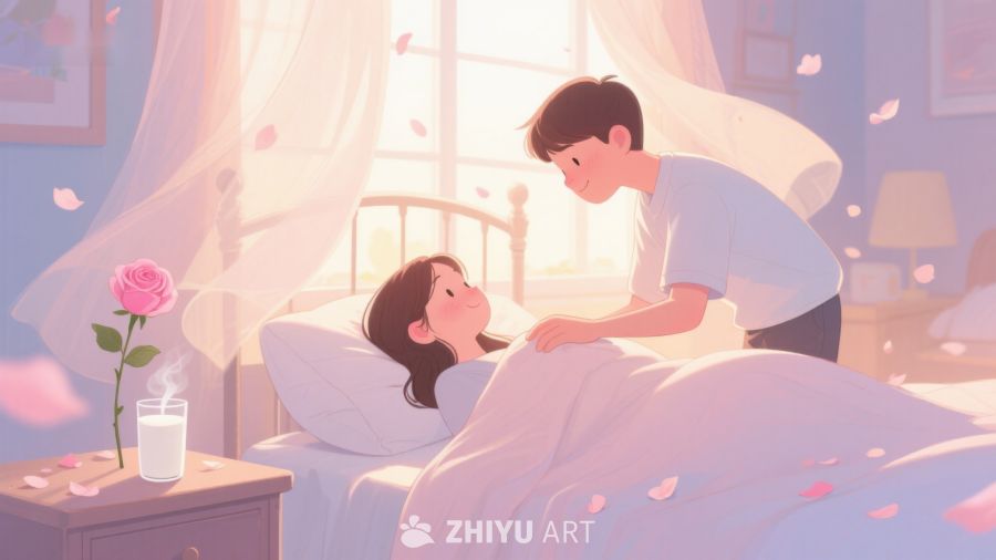温馨晨间，床边轻语 375
