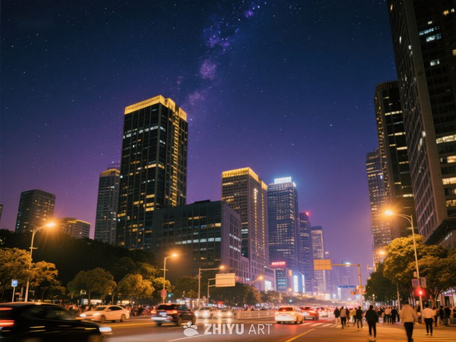 夜幕下的城市星空 483