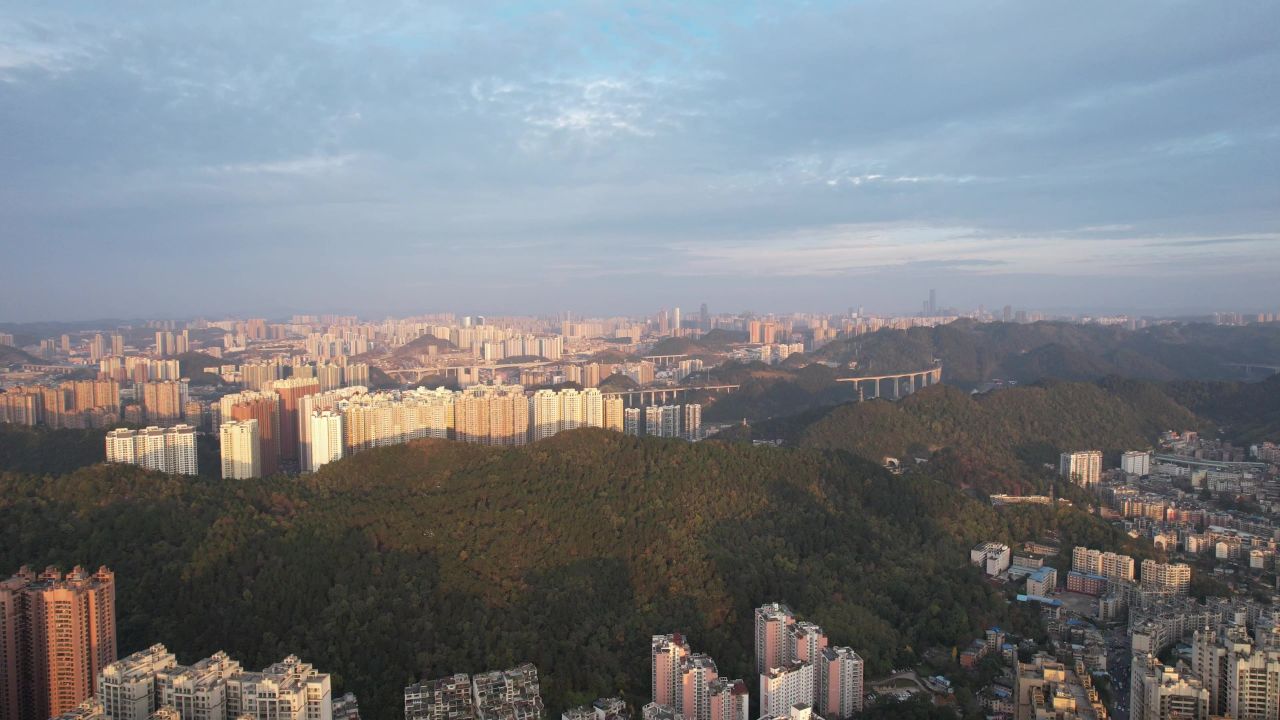 贵阳贵阳城市大景航拍 