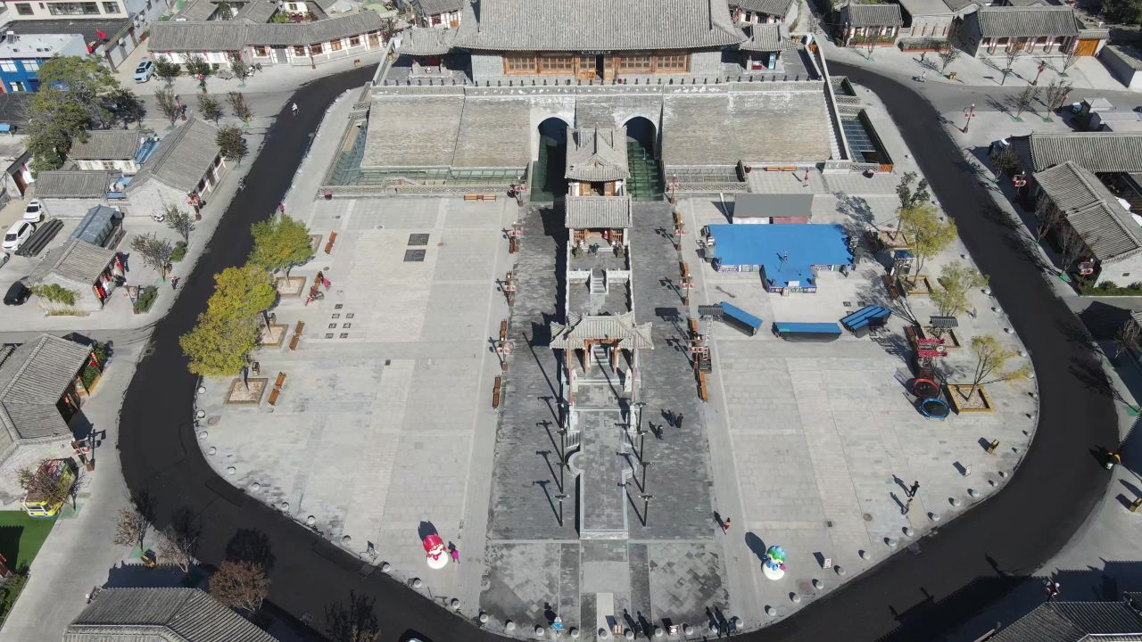 河北石家庄正定古城阳和楼航拍