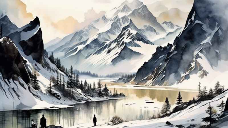 雪山高原冰川插画 85