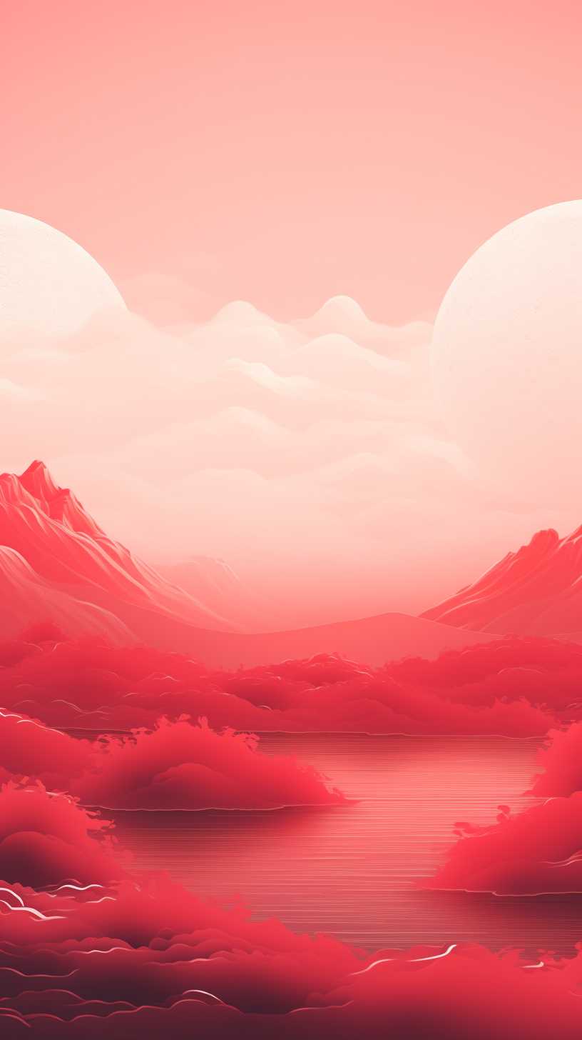 红色背景艺术图
