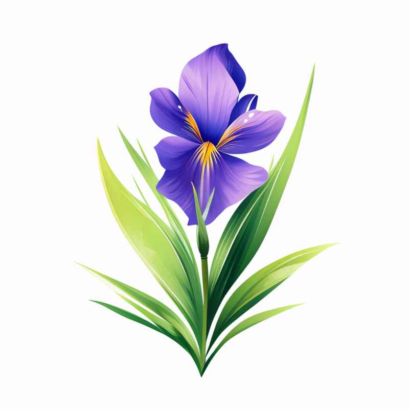 春季鸢尾扁平插画 11