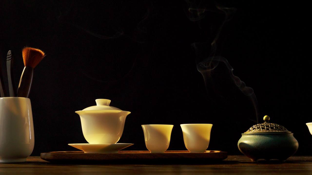 泡茶喝茶倒茶素材