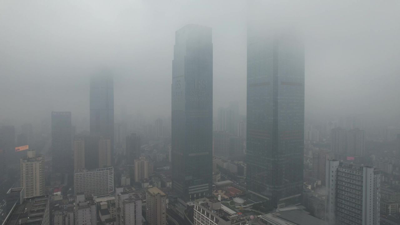 长沙清晨迷雾航拍 