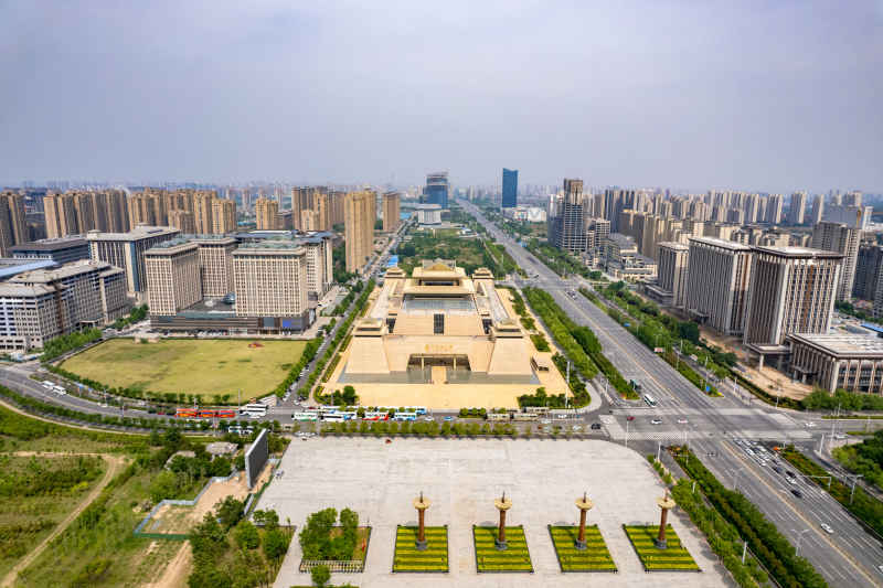 河南开封城市风光地标建筑旅游景区航拍图 