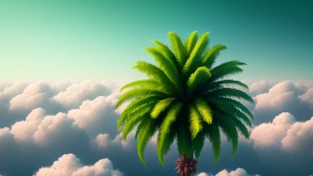 一课绿色棕榈树风景