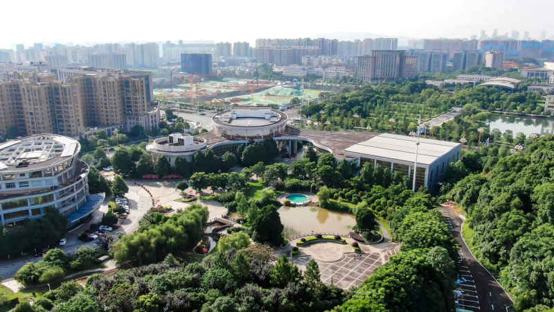 湖南湘潭城市风光航拍摄影图