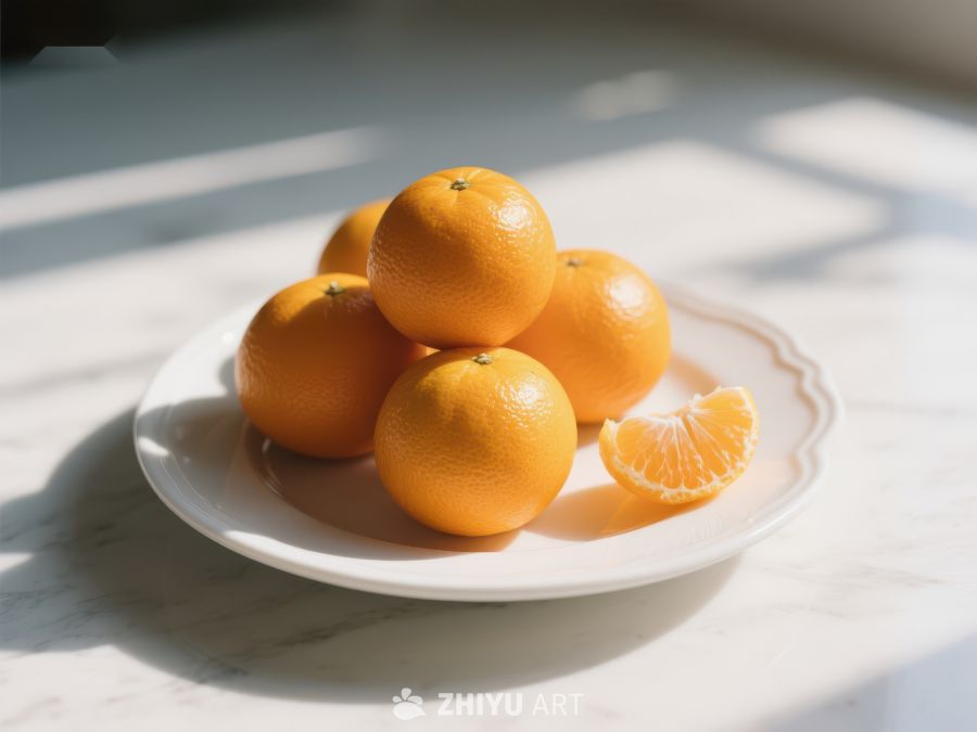 阳光下的橙子盘 664