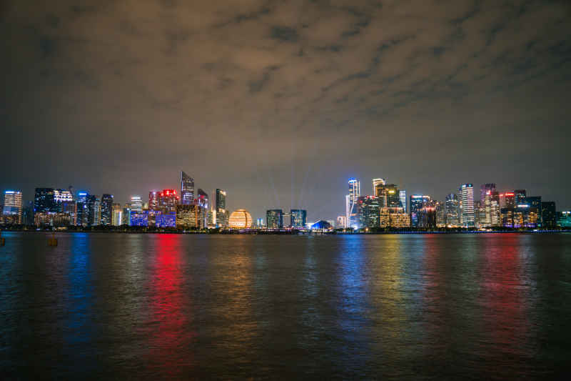 浙江杭州钱江新城夜景