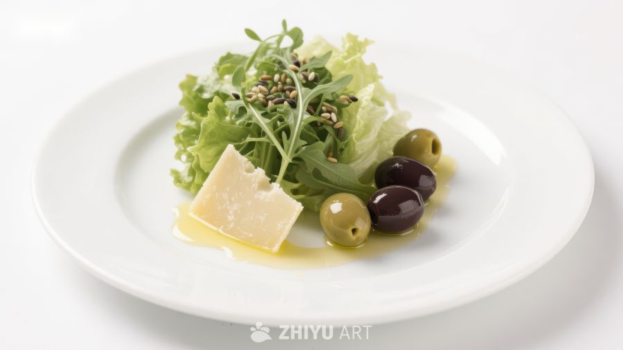 橄榄配帕尔马干酪与芝麻菜沙拉