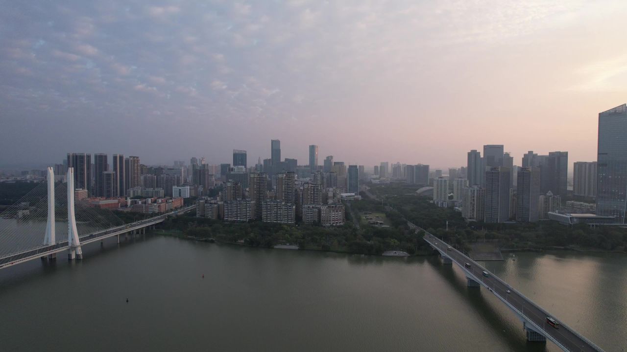 广东惠州城市风光地标建筑航拍 