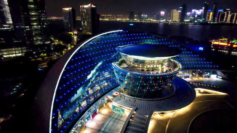 浙江杭州城市风光航拍摄影图 