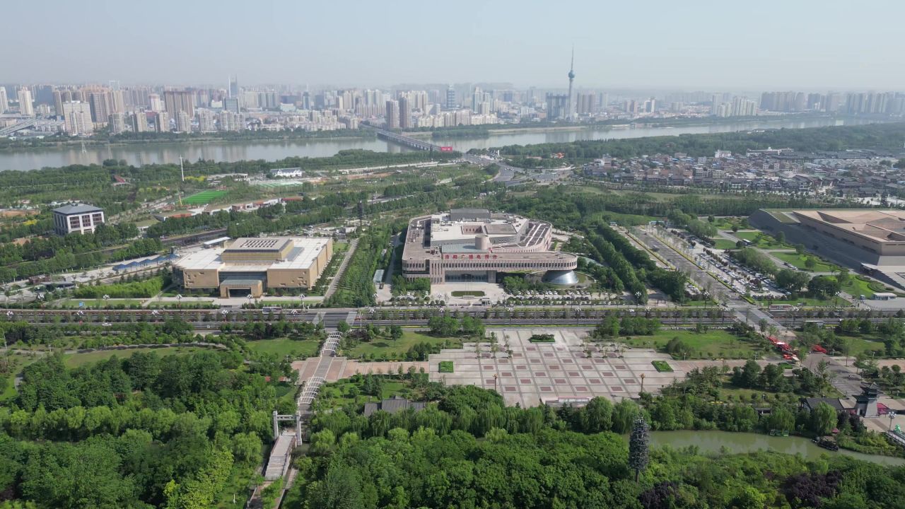 河南洛阳城市风光旅游景区航拍