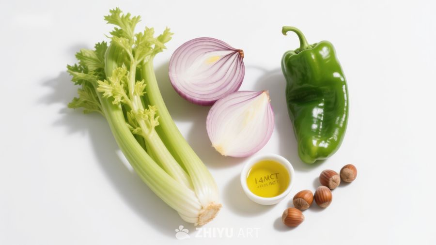 新鲜蔬菜与香料食材组合
