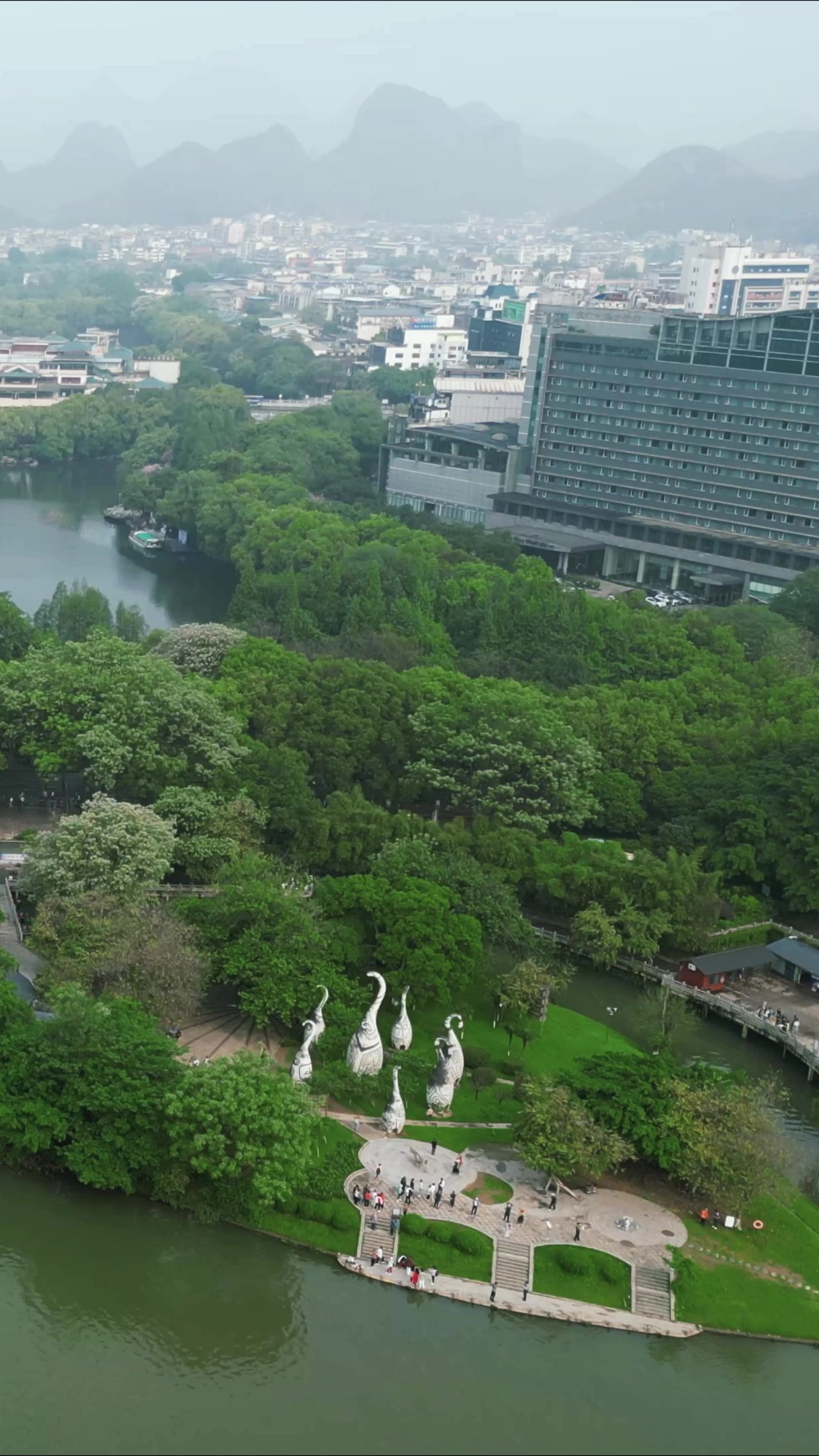 广西桂林漓江山水风光航拍