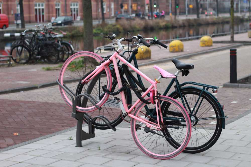 自行车骑自行车粉红色
