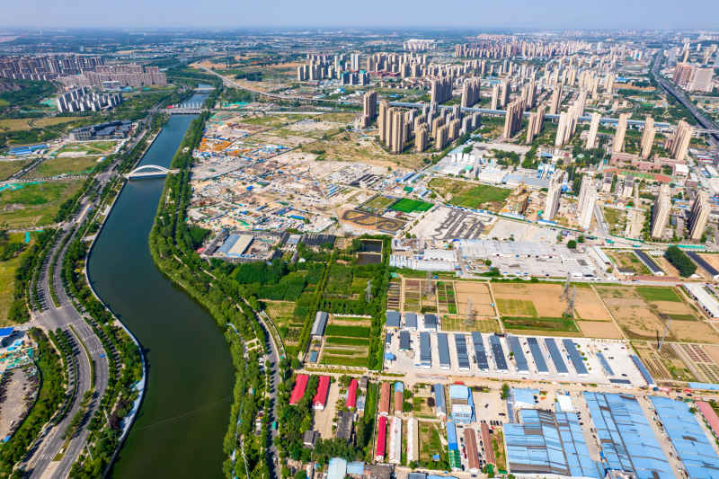 山东济南城市风光航拍 