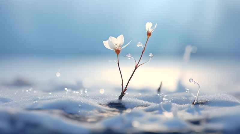 雪花，背景图景色唯美 9