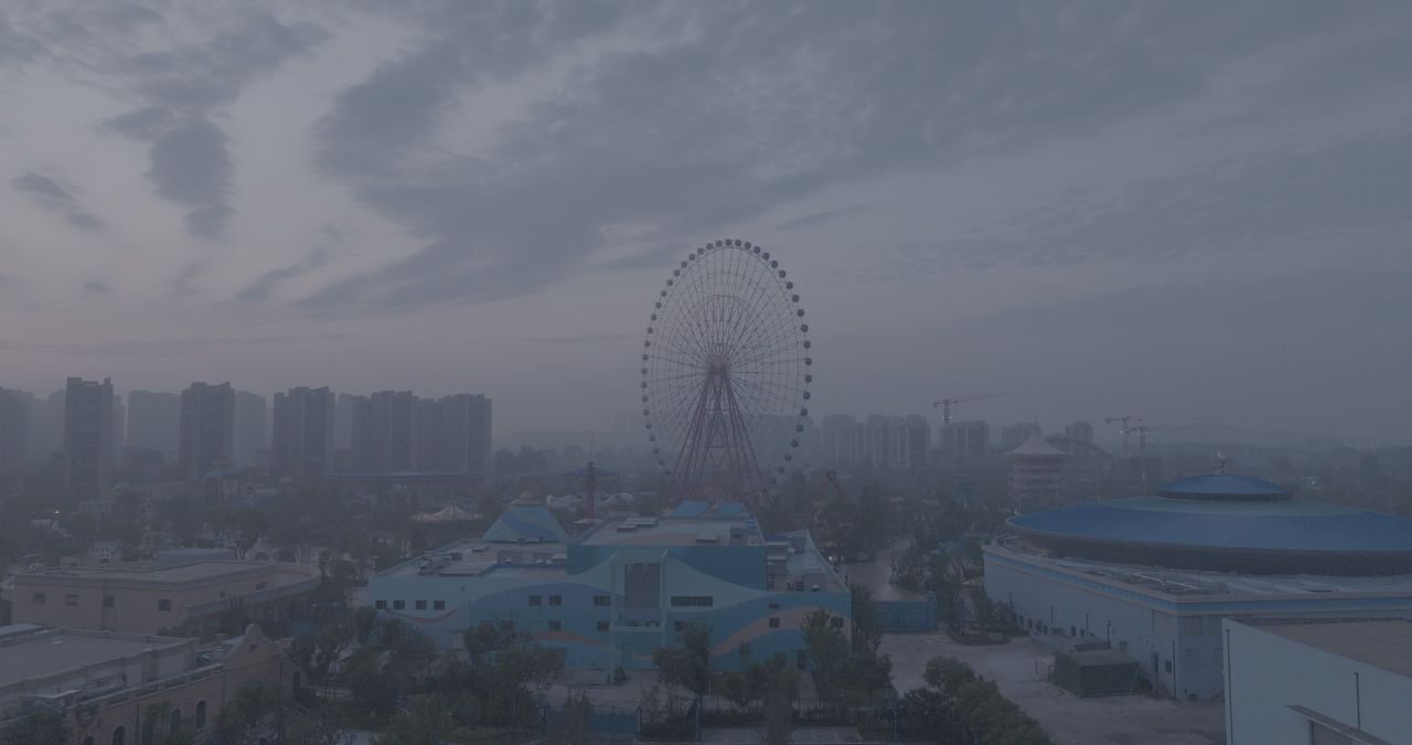 航拍郑州中牟海昌海洋公园郑州之眼