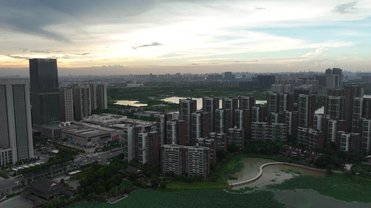 航拍武汉江夏区