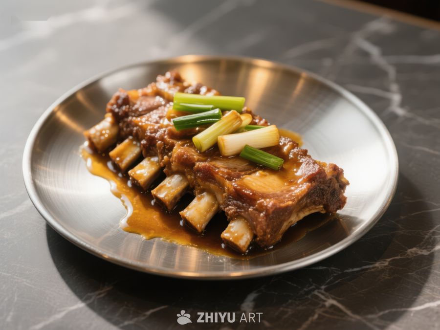 美味红烧排骨配葱段 551