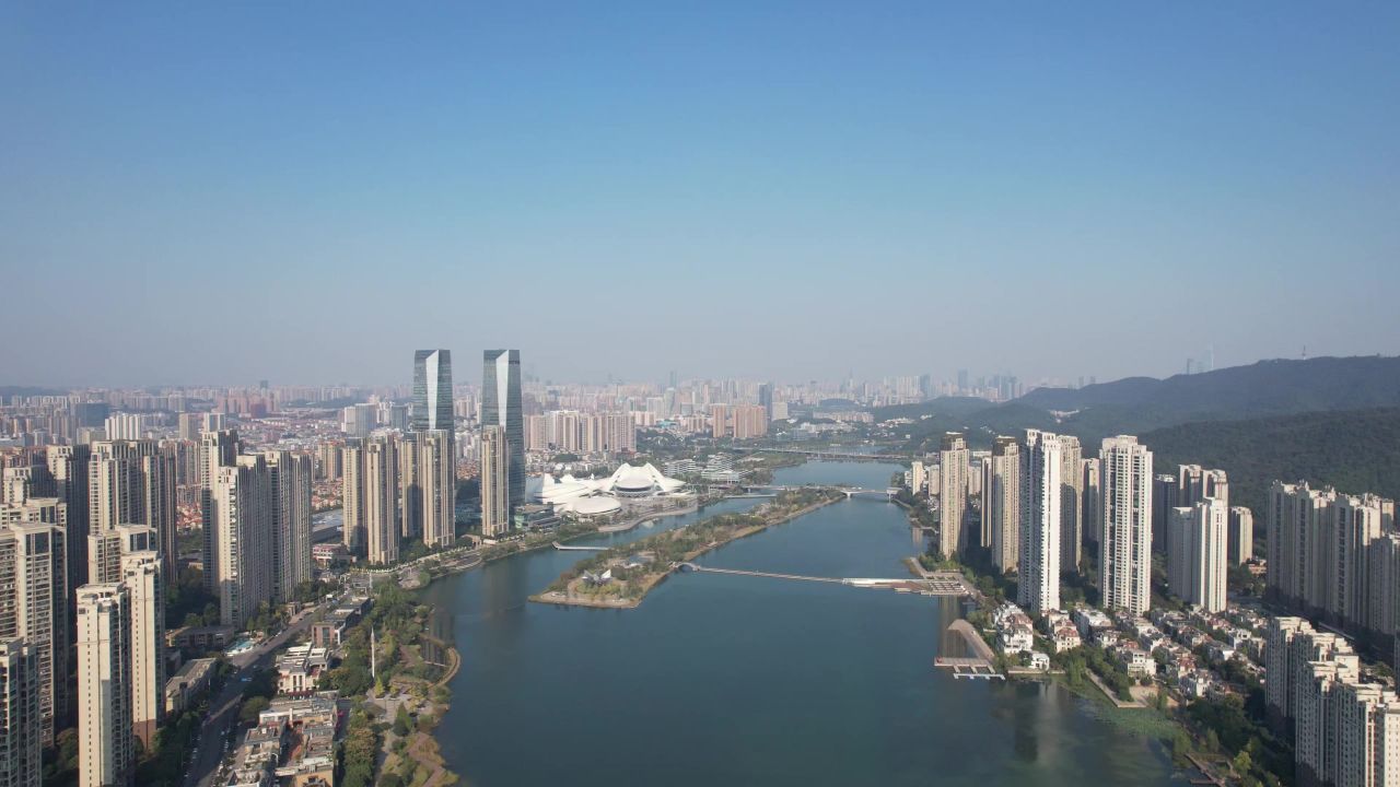 湖南长沙梅溪湖航拍