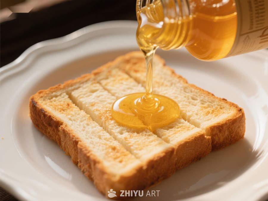 蜂蜜缓缓浇在吐司上 89