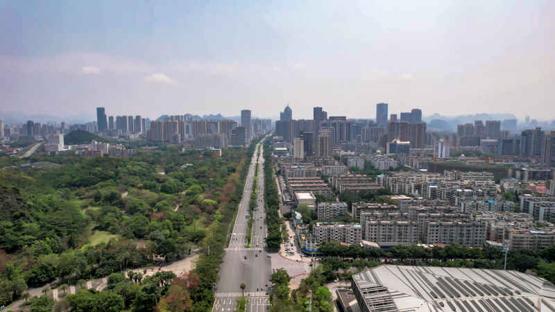 广西柳州城市风光航拍摄影图