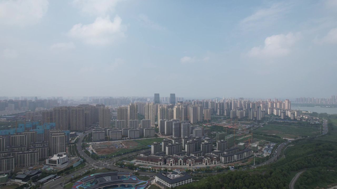 安徽蚌埠城市风光航拍 