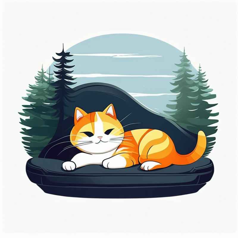 爱睡懒觉的猫咪插画元素 26