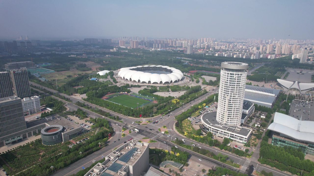 河北沧州城市风光航拍 