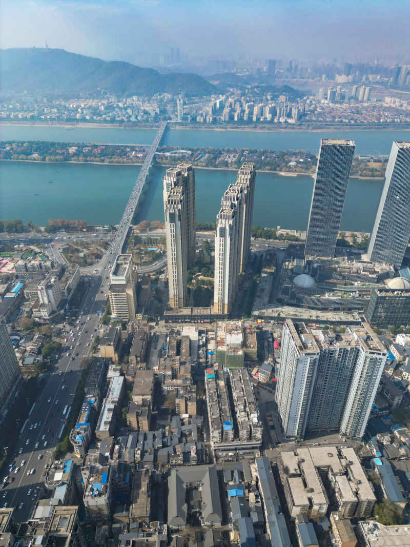 湖南长沙城市风光航拍摄影图 