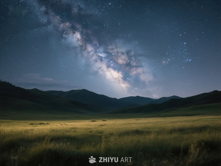 星空下的草原夜景 161