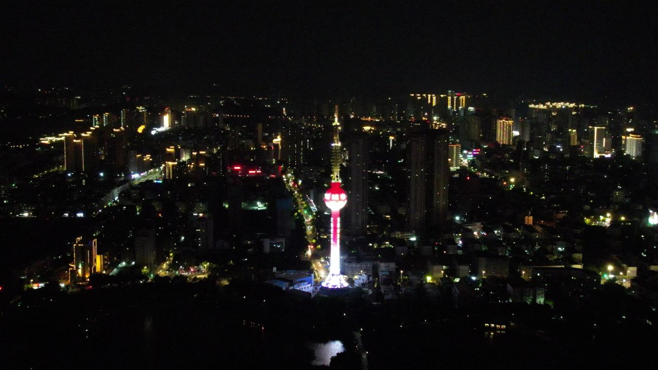 江苏徐州城市夜景灯光城市夜景