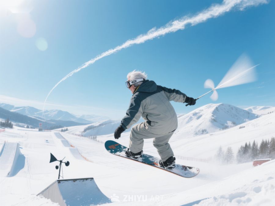 雪地滑板高手空中飞跃 832