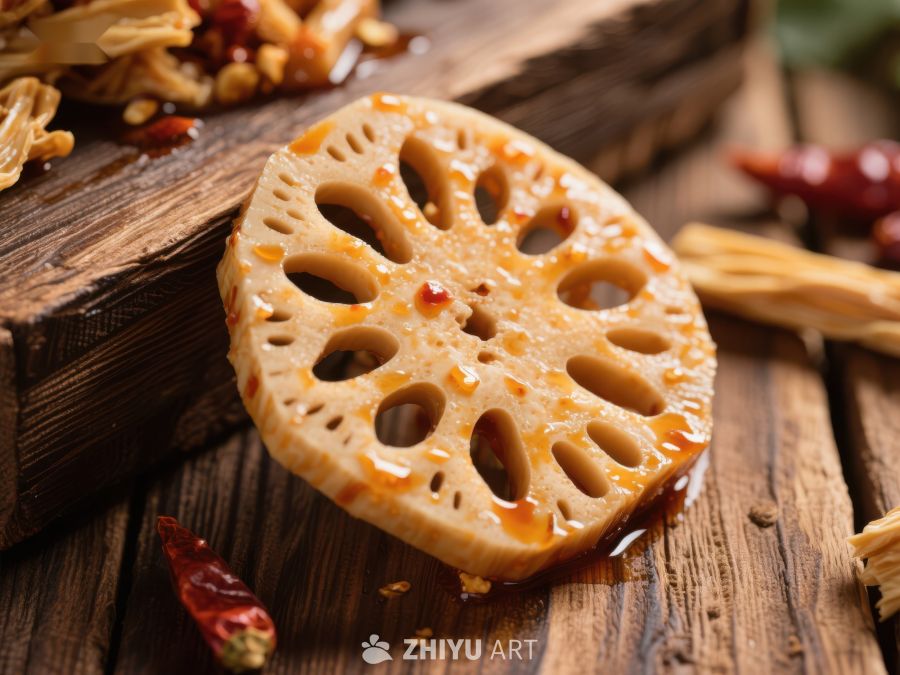香辣莲藕片，传统美食 1591