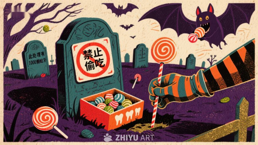 万圣节墓地糖果禁令