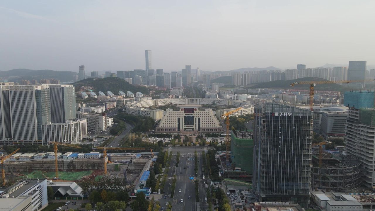 航拍山东济南会展中心