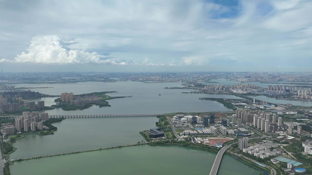 航拍武汉江夏区