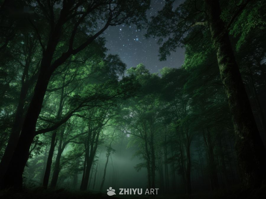 夜幕森林，星光点点 460