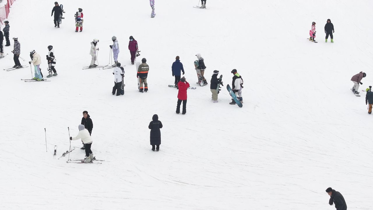 滑雪场人群游乐人群