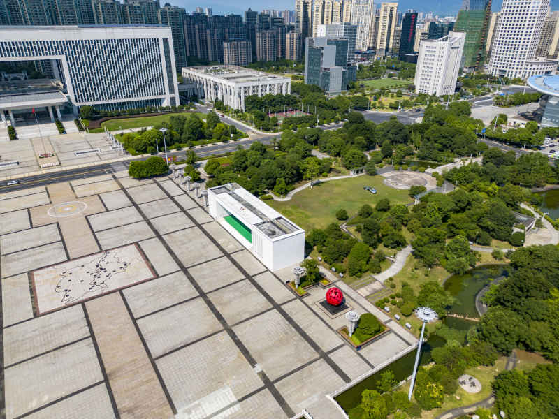 江西吉安城市风光航拍图 