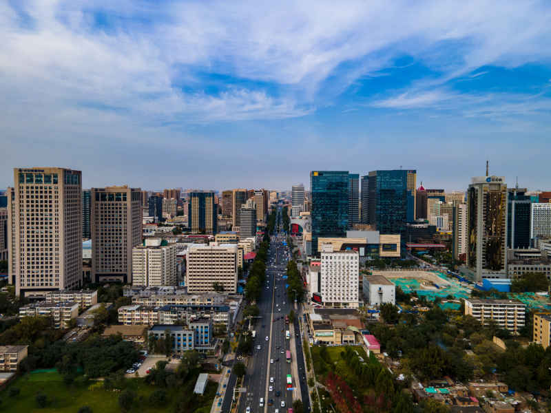 河南开封城市风光地标建筑旅游景区航拍图 